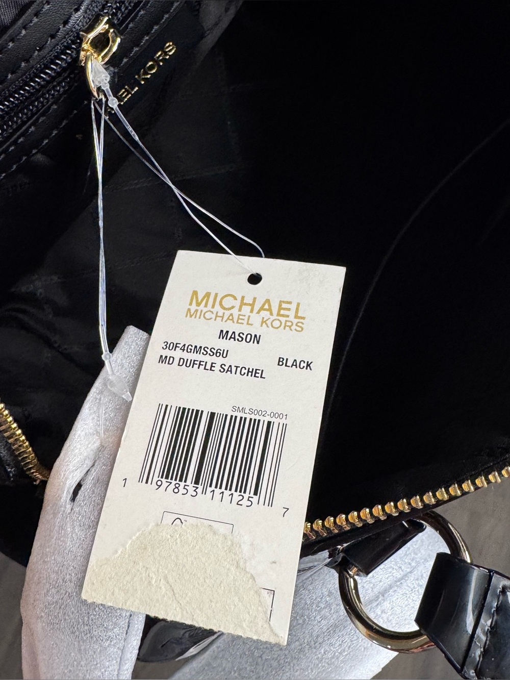 Michael Kors Patent leather medium duffle satchel NEW with dust bag - Picture 4 of 14